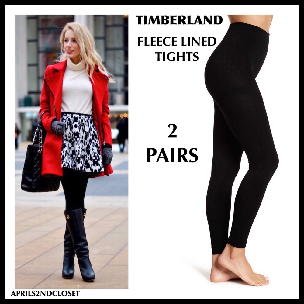 TIMBERLAND 2 BLACK FLEECE LINED LEGGINGS A2C - Picture 16 of 16